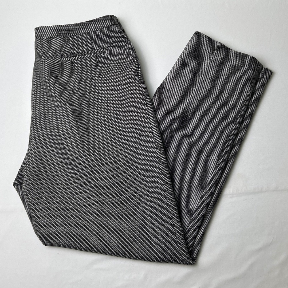 Harve Benard Womens Wool High Rise Straight Leg Trousers Size 12 Black White